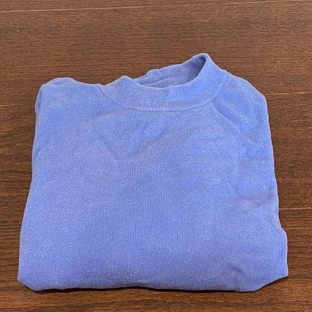 525 America Women’s Blue Shiny Oversized Boxy Sweater Size Small